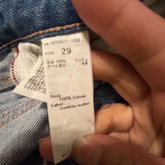 Moussy Vintage Jeans Womens 29 Blue Selvedge Button Fly Slim Leg Ankle Japan - Picture 10 of 10